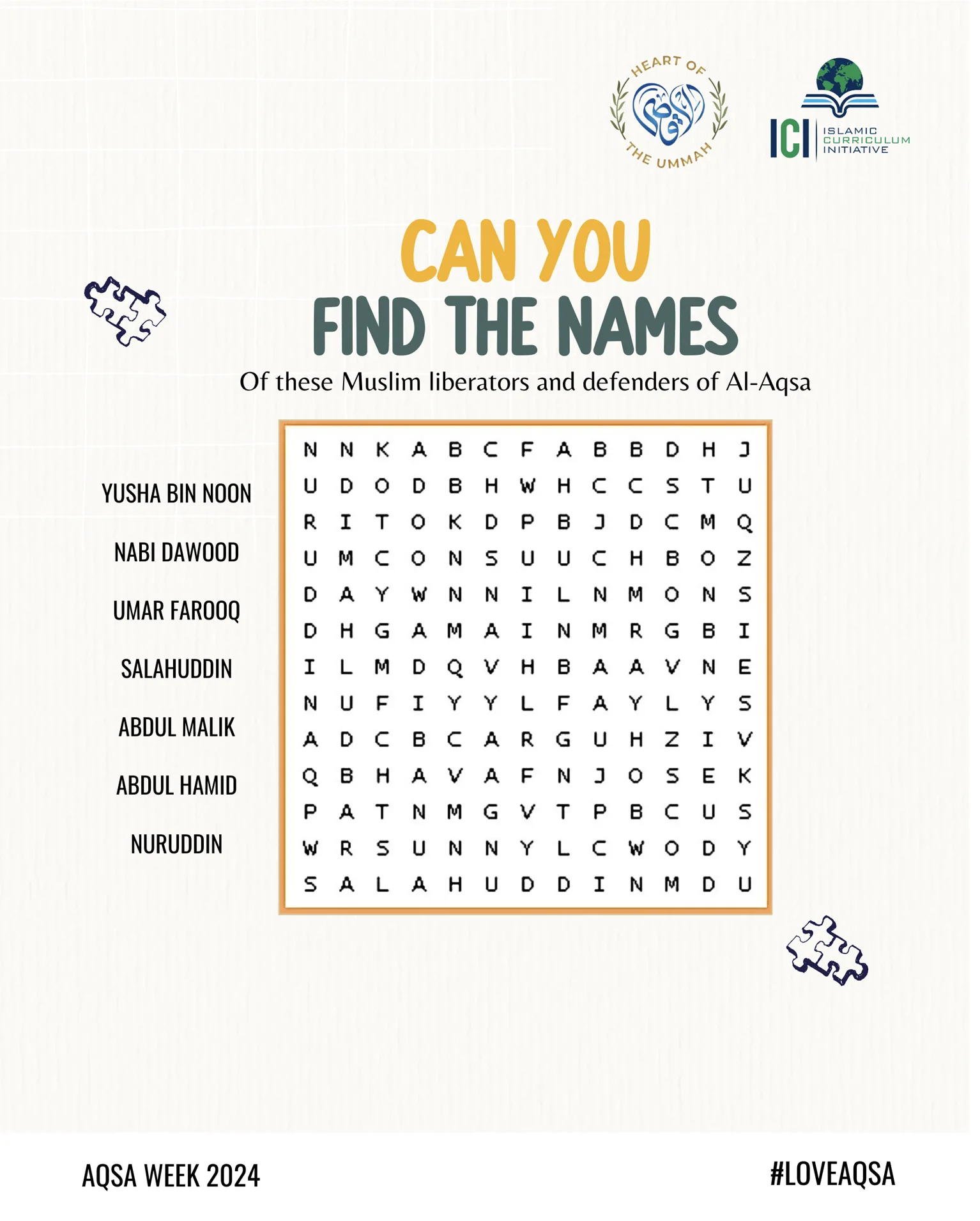 Palestine Lesson Activities: Crossword