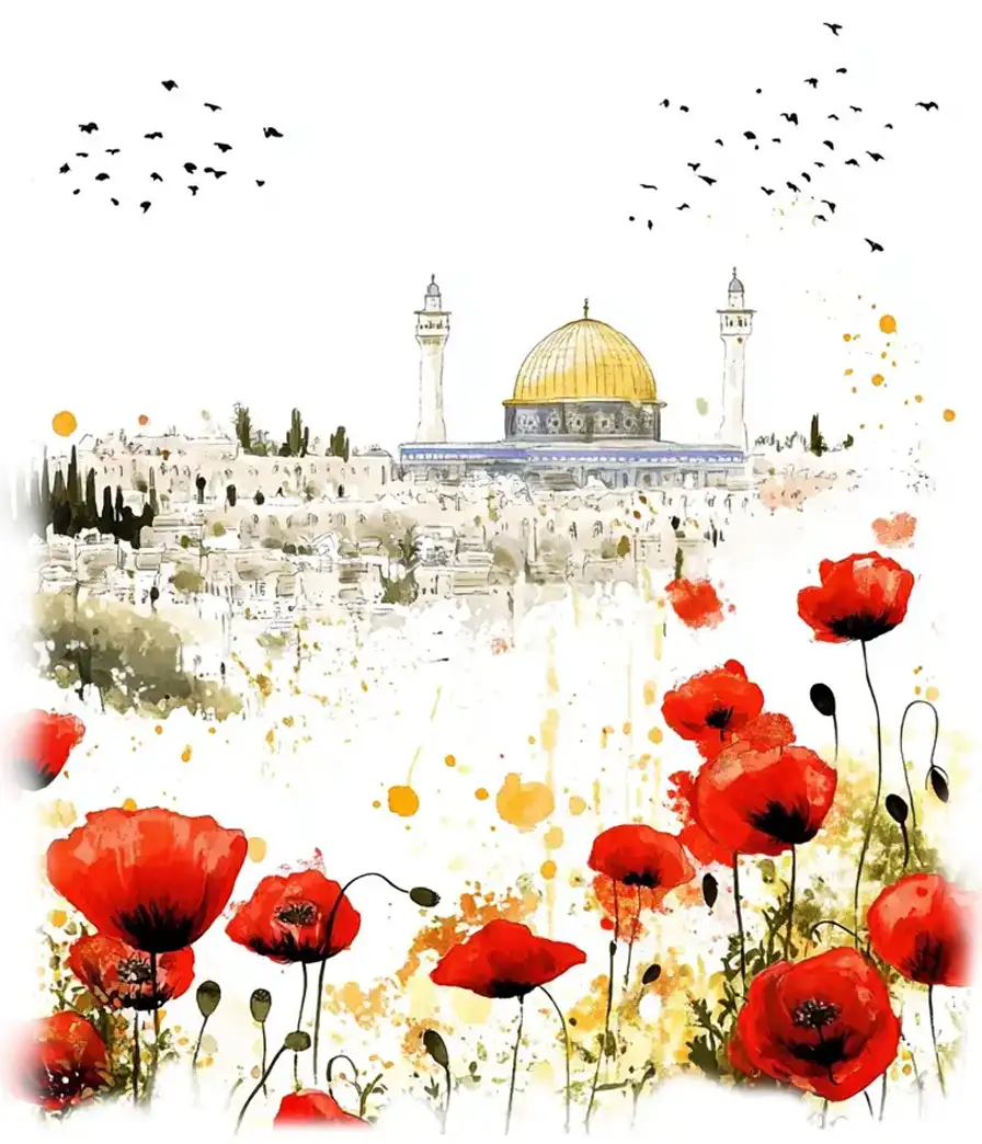Palestine National Flower: Red Poppy Flower (Jerusalem)